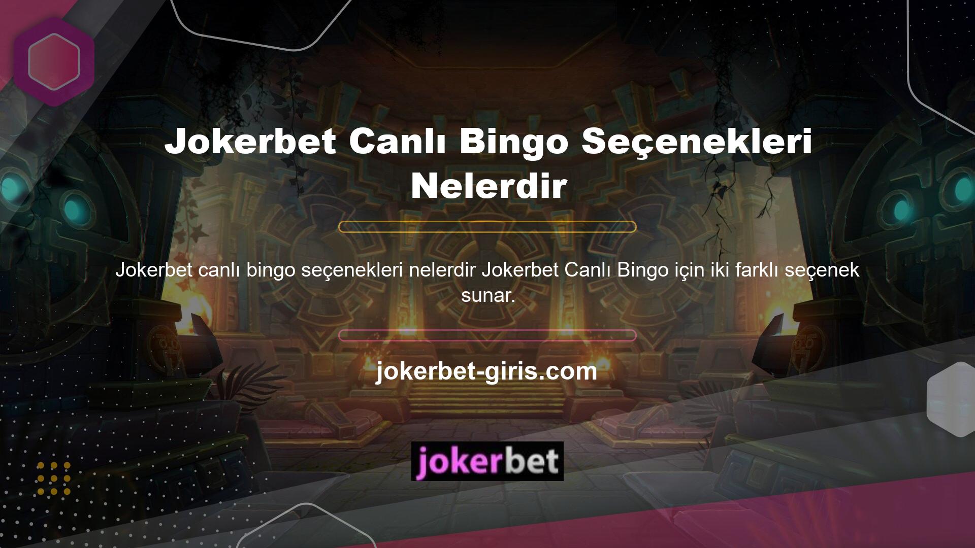 Site, çeşitli bingo oyunları sunmaktadır